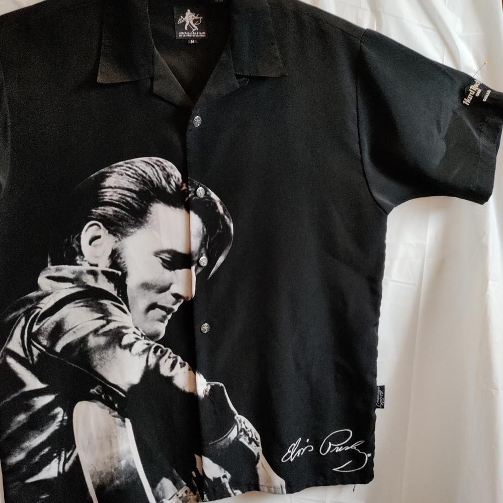 Elvis Presley men's button up shirt, short sleeve shirt, size M